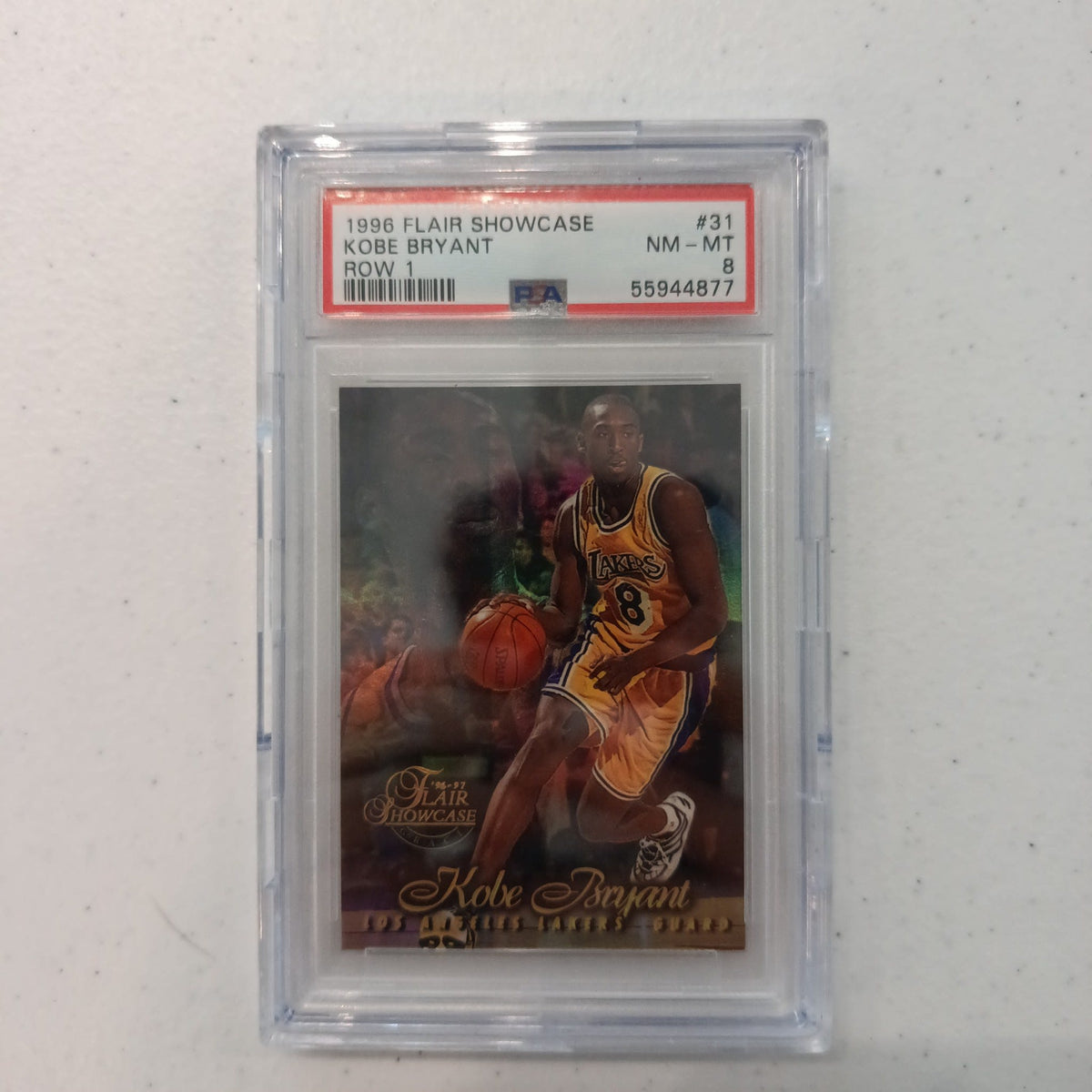 1996 Flair 1996 Flair Showcase Row 1 Kobe Bryant #31 PSA NM-MT 8