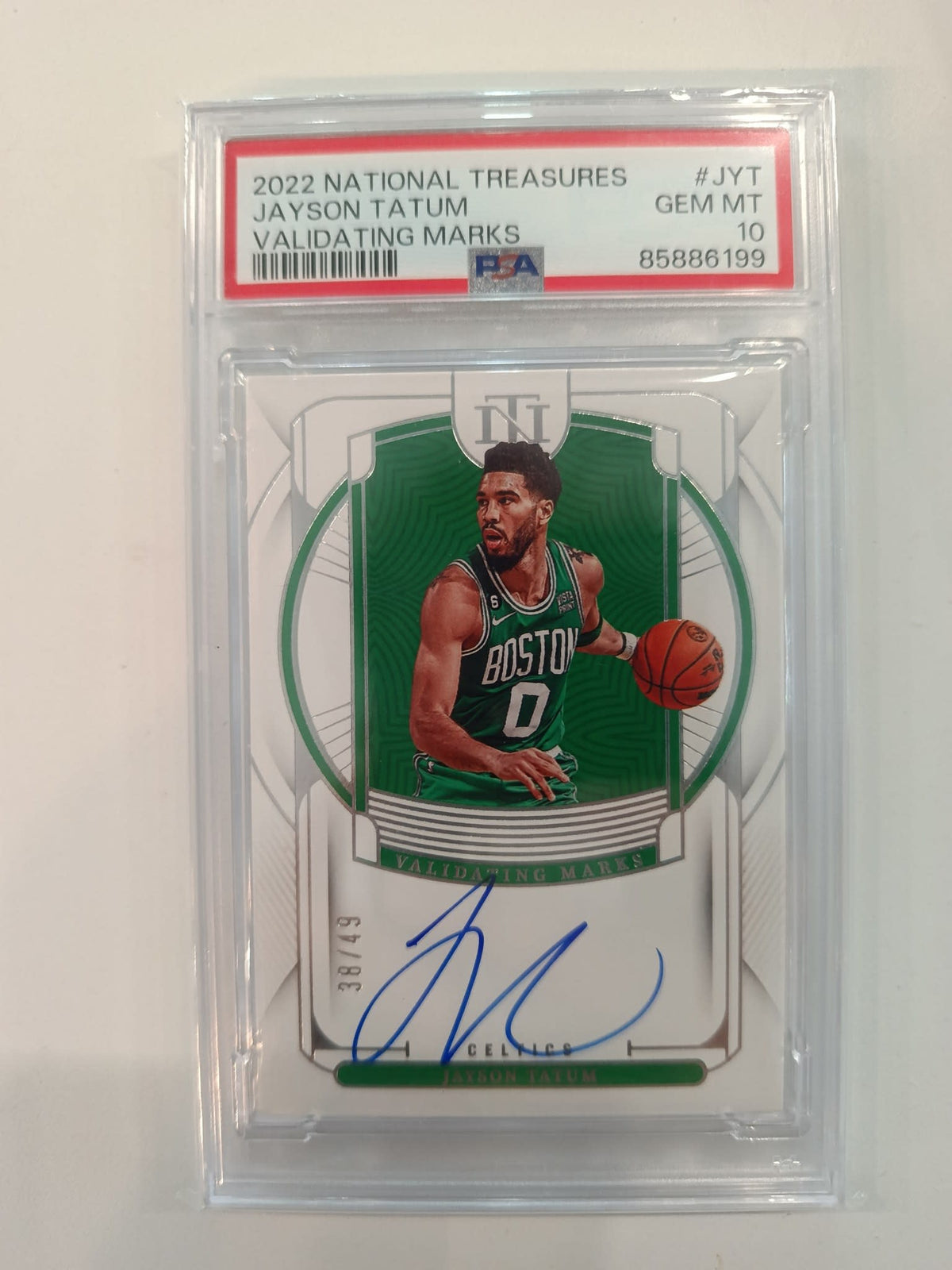 2022 Panini National Treasures Validating Marks Jayson Tatum #JYT PSA 10
