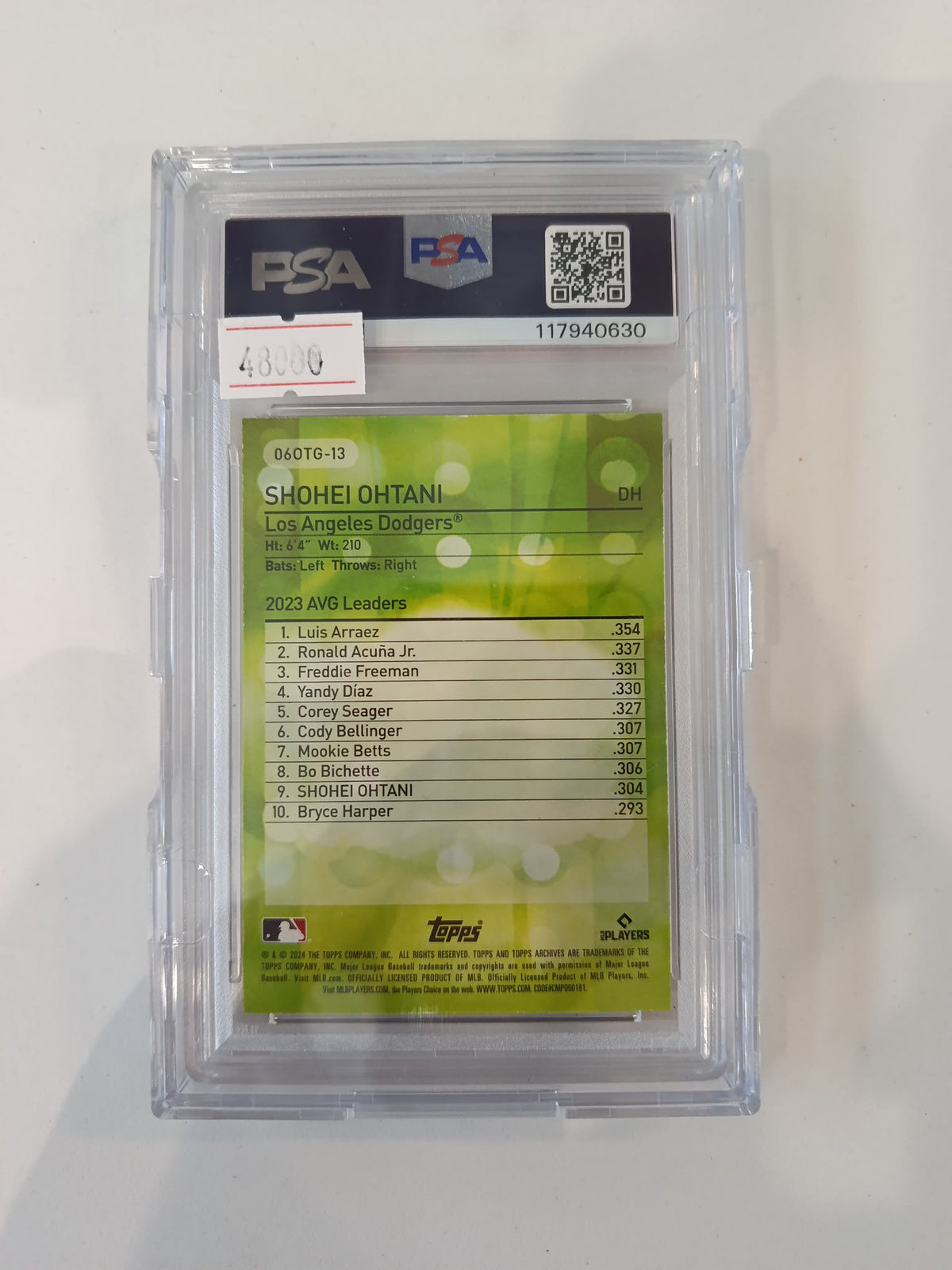 2024 Topps 2024 Archives Own the Game Shohei Ohtani Gold Foil #O60TG13 PSA 9 - view 2