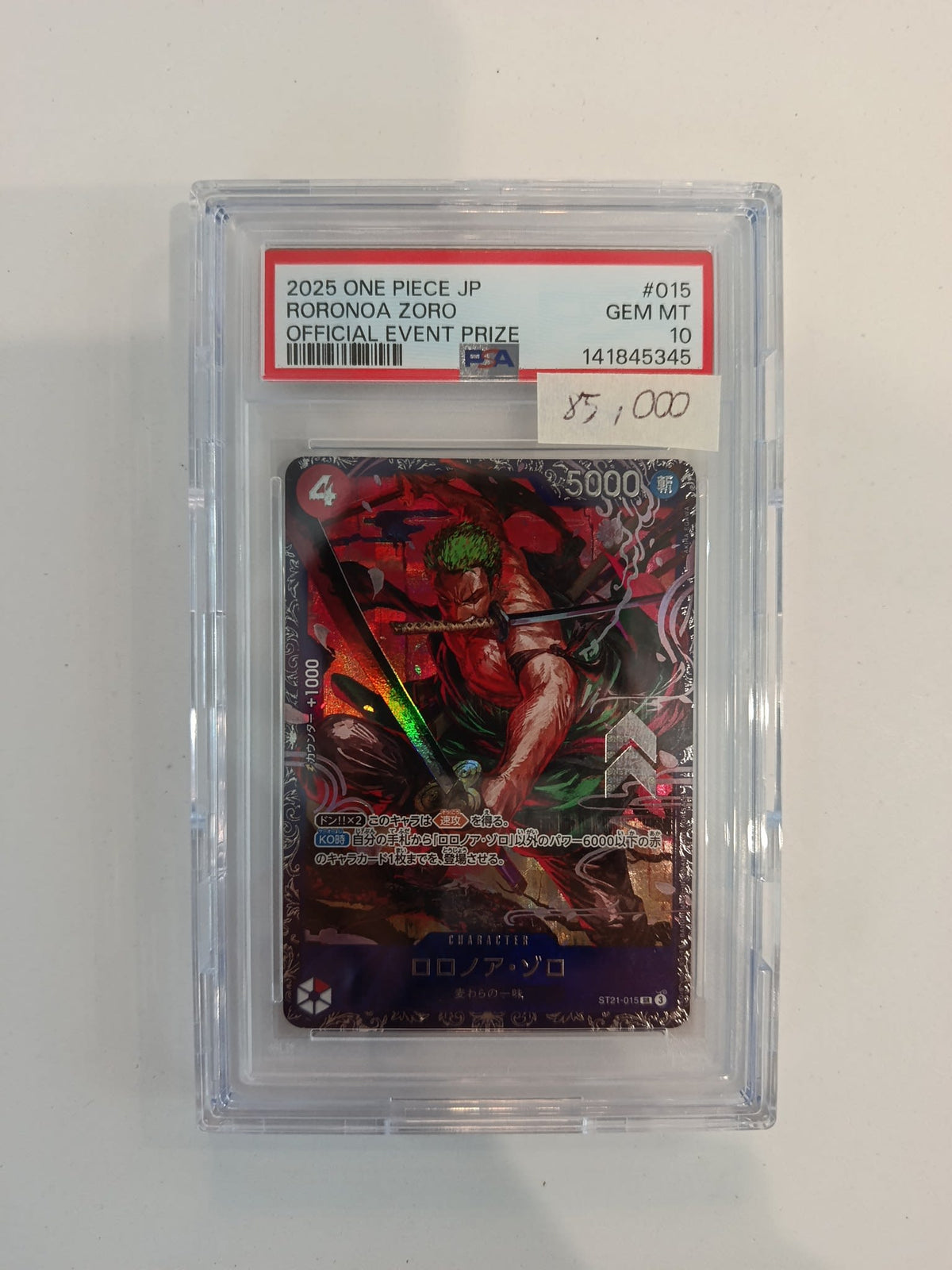 One Piece ST31-015 Roronoa Zoro #015 PSA 10