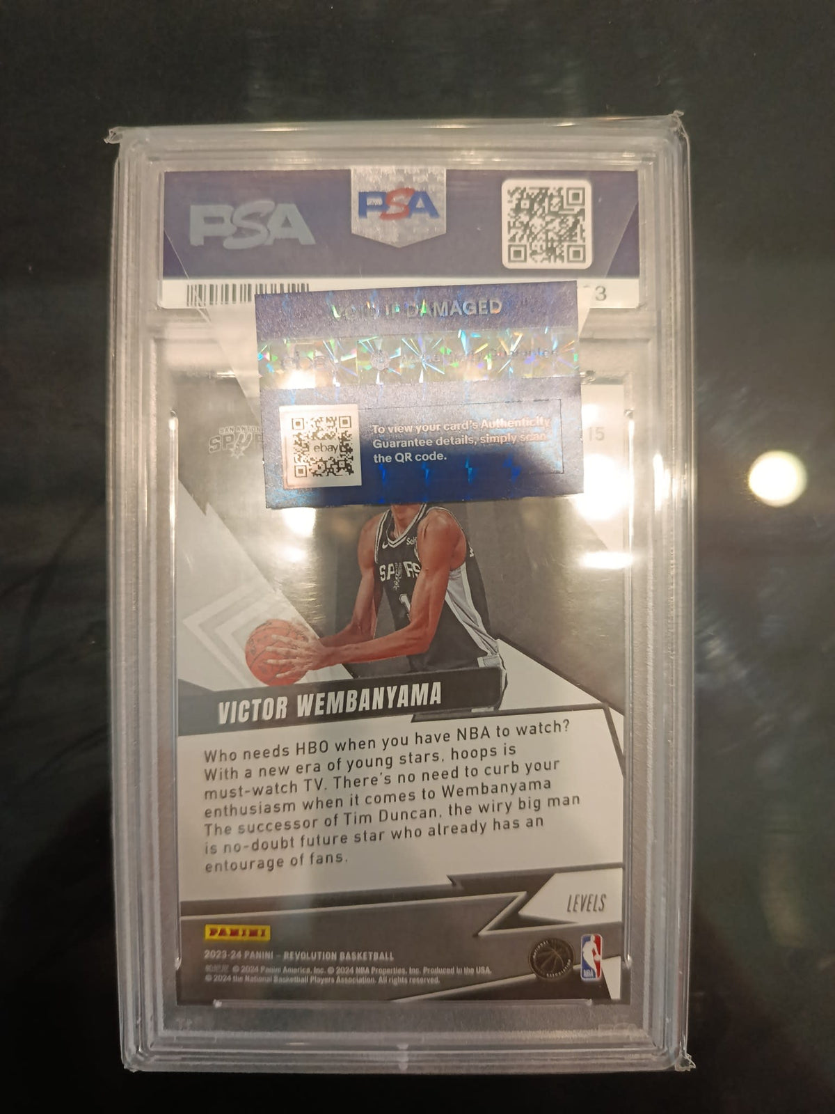 2023 Panini Revolution Shock Wave-Levels Victor Wembanyama #15 PSA 10 - view 2