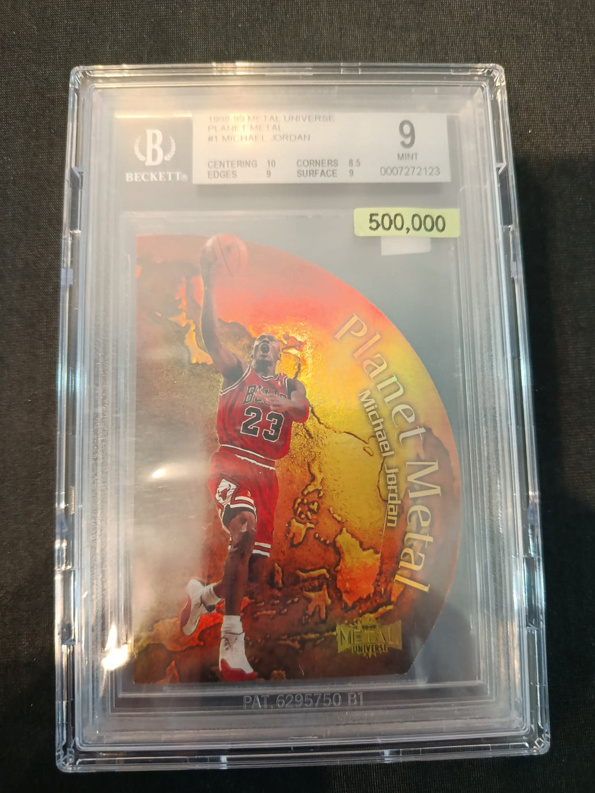 1996 Metal Universe Planet Metal Michael Jordan #23 Beckett 9