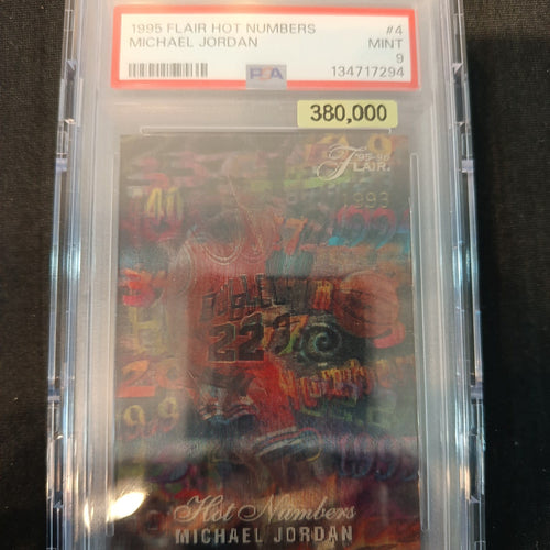 1995 Flair Hot Numbers Hot Numbers Michael Jordan #4 PSA 9