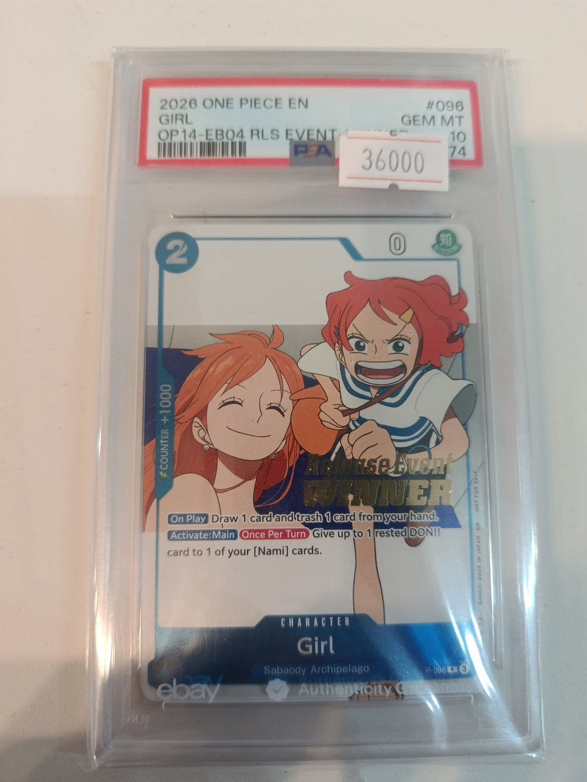 Bandai OP-14 Emperors in the New World Girl #096 PSA 10