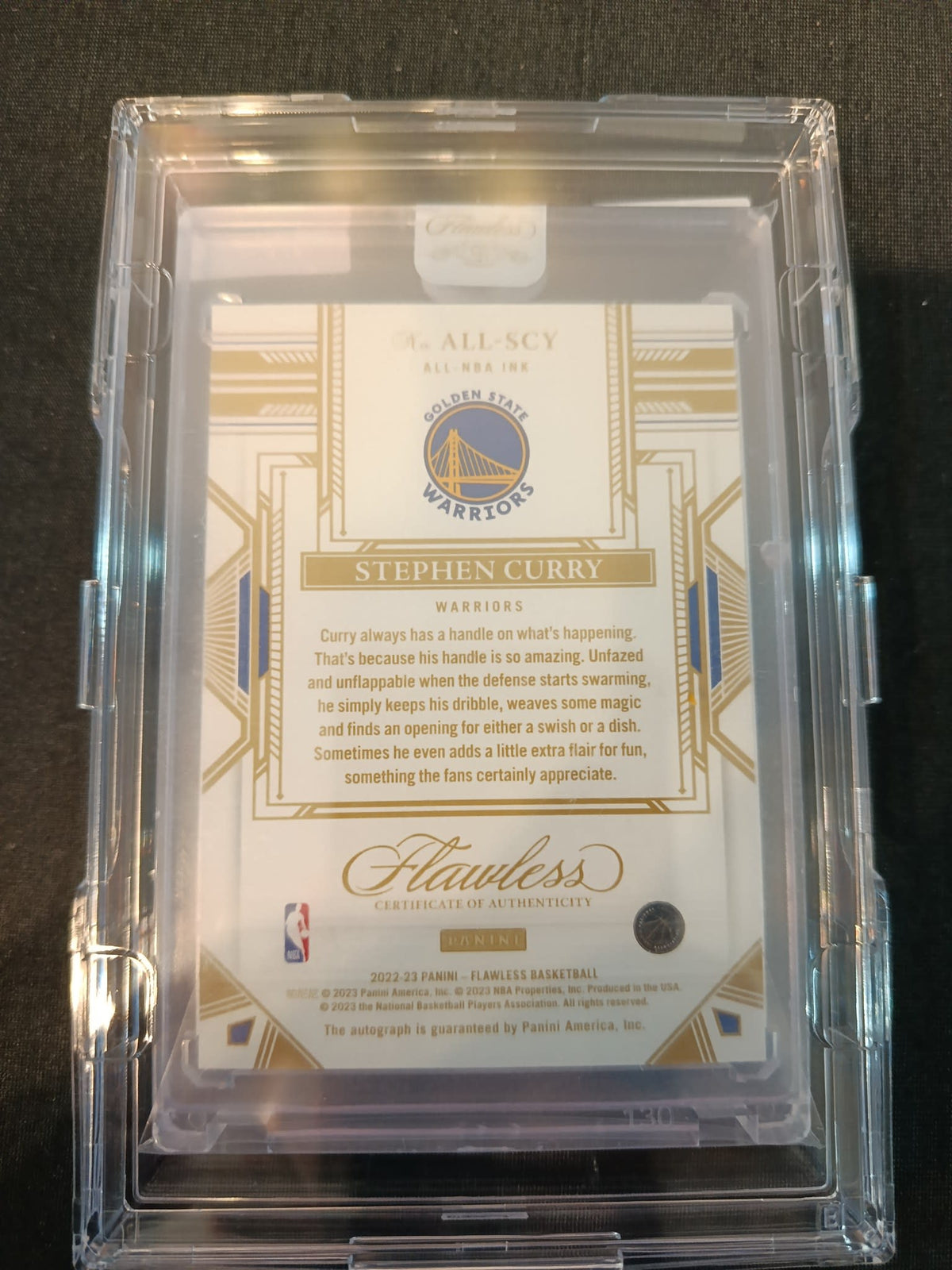 2022-23 Panini Flawless All-NBA Ink Stephen Curry Ruby Red /15 #ALL-SCY - view 2