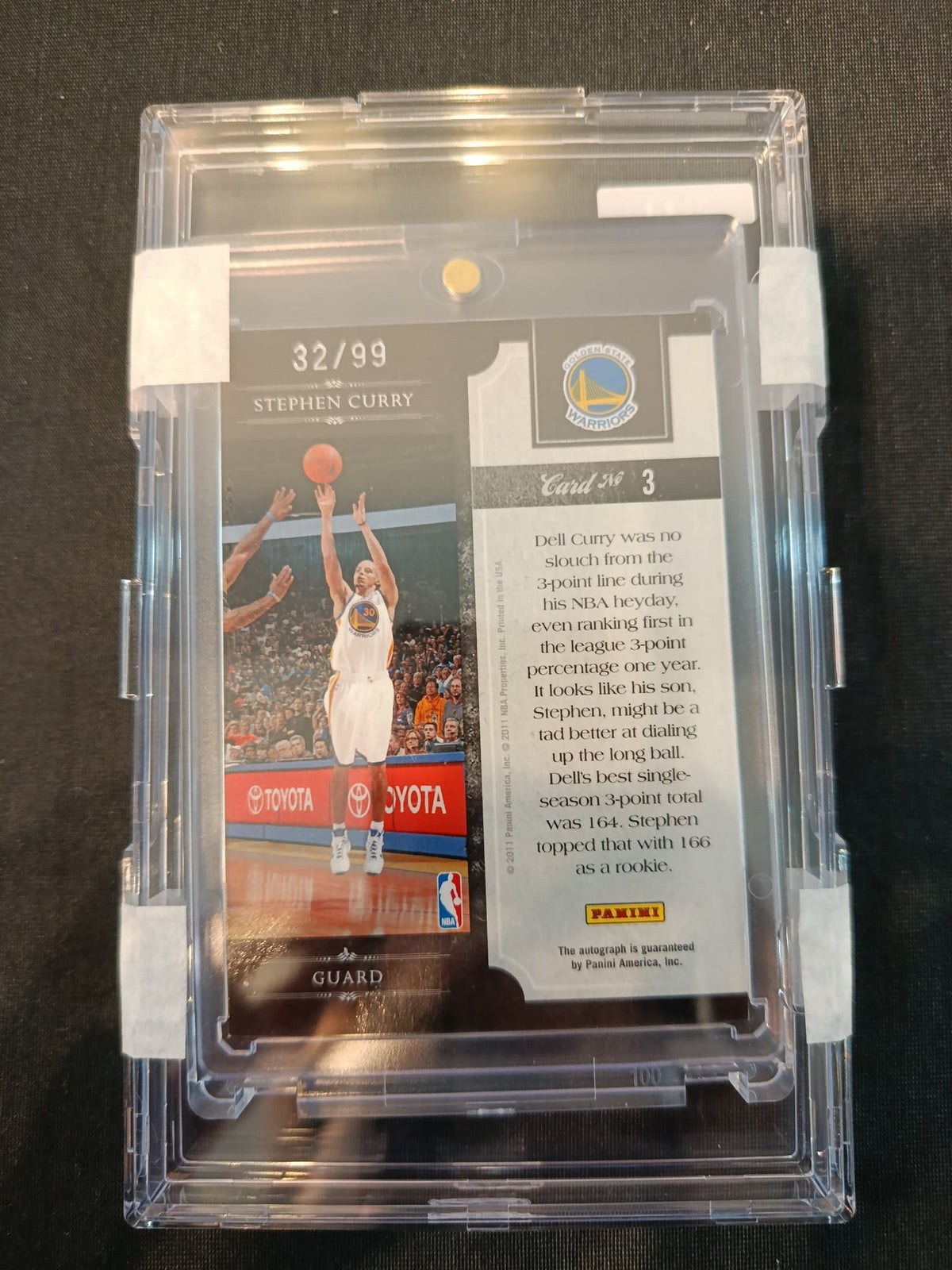 2011-12 Panini Excellents Reigning Threes Stephen Curry #3 - view 2